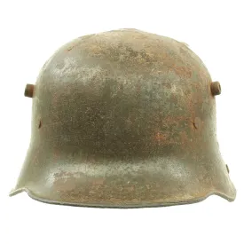Original German WWI Battlefield Pickup M16 KIA Shot Through Helmet with Partial Liner - Size 66 Shell