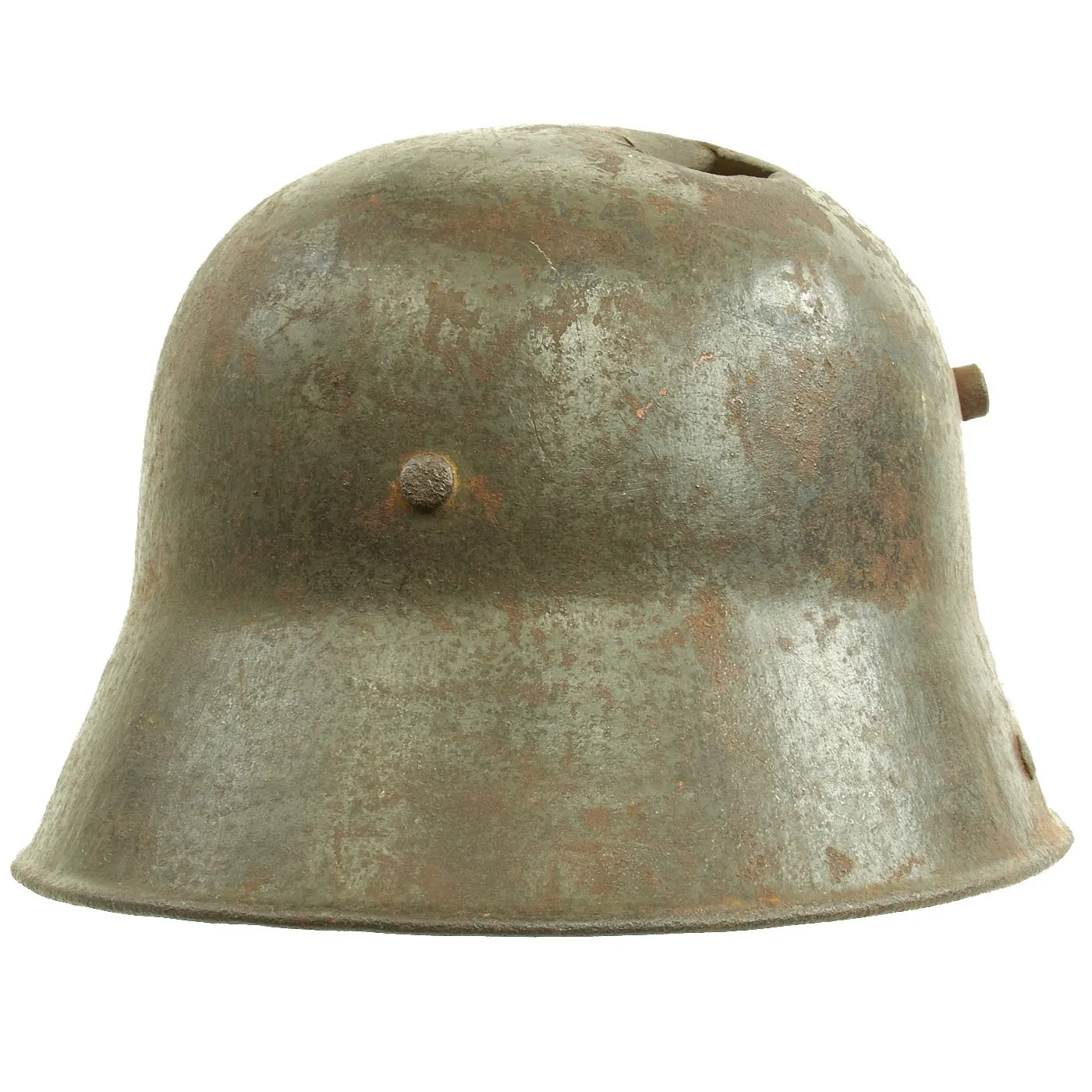 Original German WWI Battlefield Pickup M16 KIA Shot Through Helmet with Partial Liner - Size 66 Shell