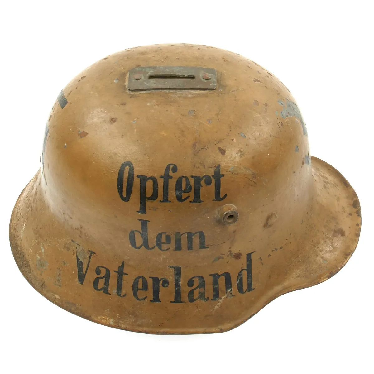 Original German WWI M16 Helmet Donation Bank for The Thrid Reich