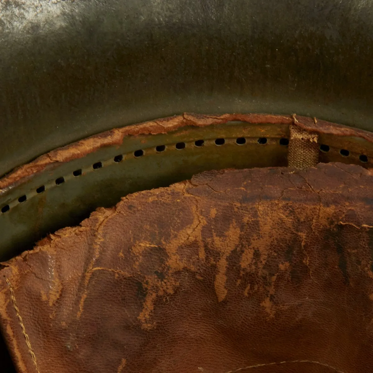 Original German WWI M16 Helmet with Original Camouflage Paint and Liner- Stamped Si66