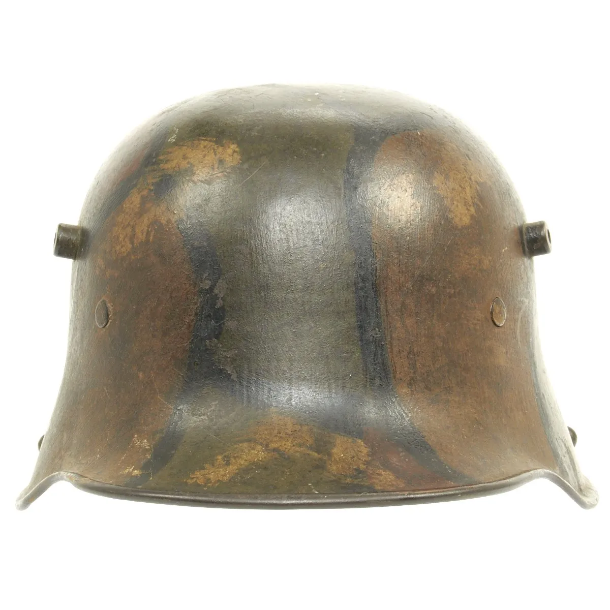 Original German WWI M16 Helmet with Original Camouflage Paint and Liner- Stamped Si66