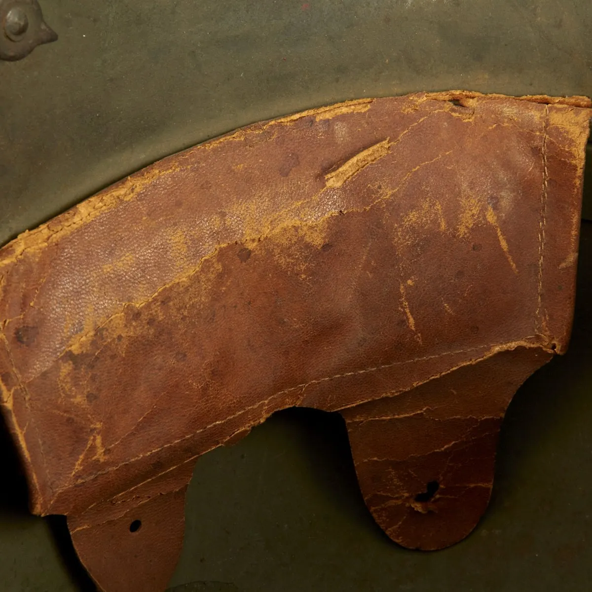 Original German WWI M16 Helmet with Original Camouflage Paint and Liner- Stamped Si66