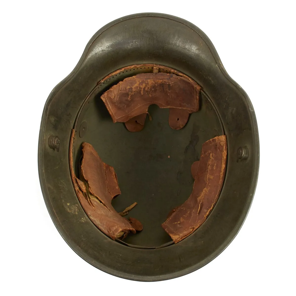 Original German WWI M16 Helmet with Original Camouflage Paint and Liner- Stamped Si66