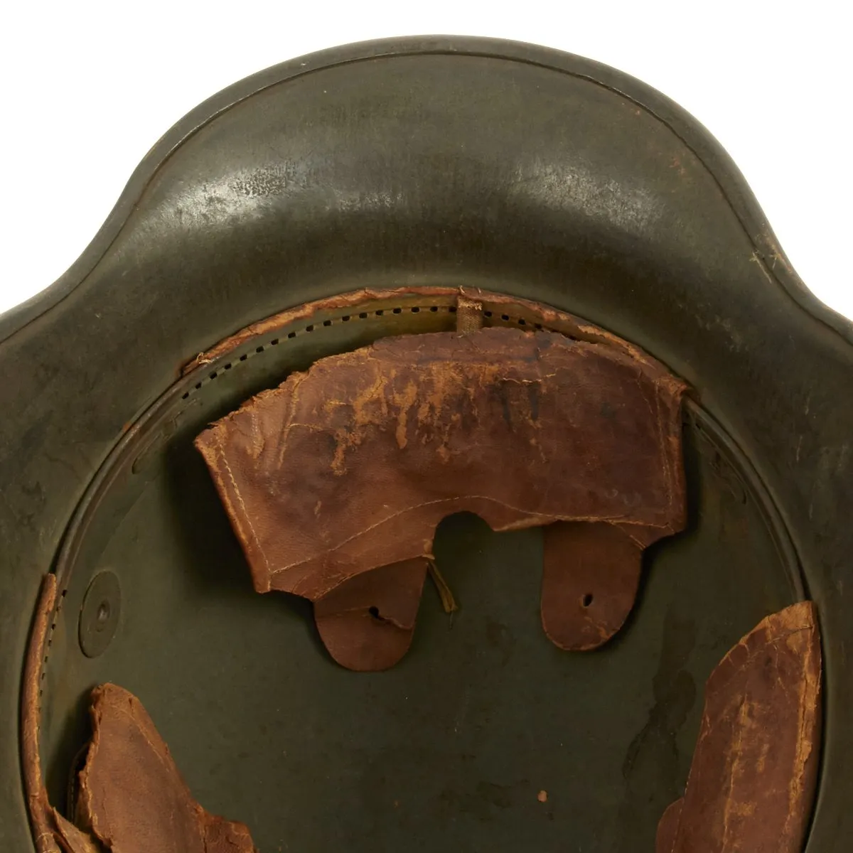 Original German WWI M16 Helmet with Original Camouflage Paint and Liner- Stamped Si66