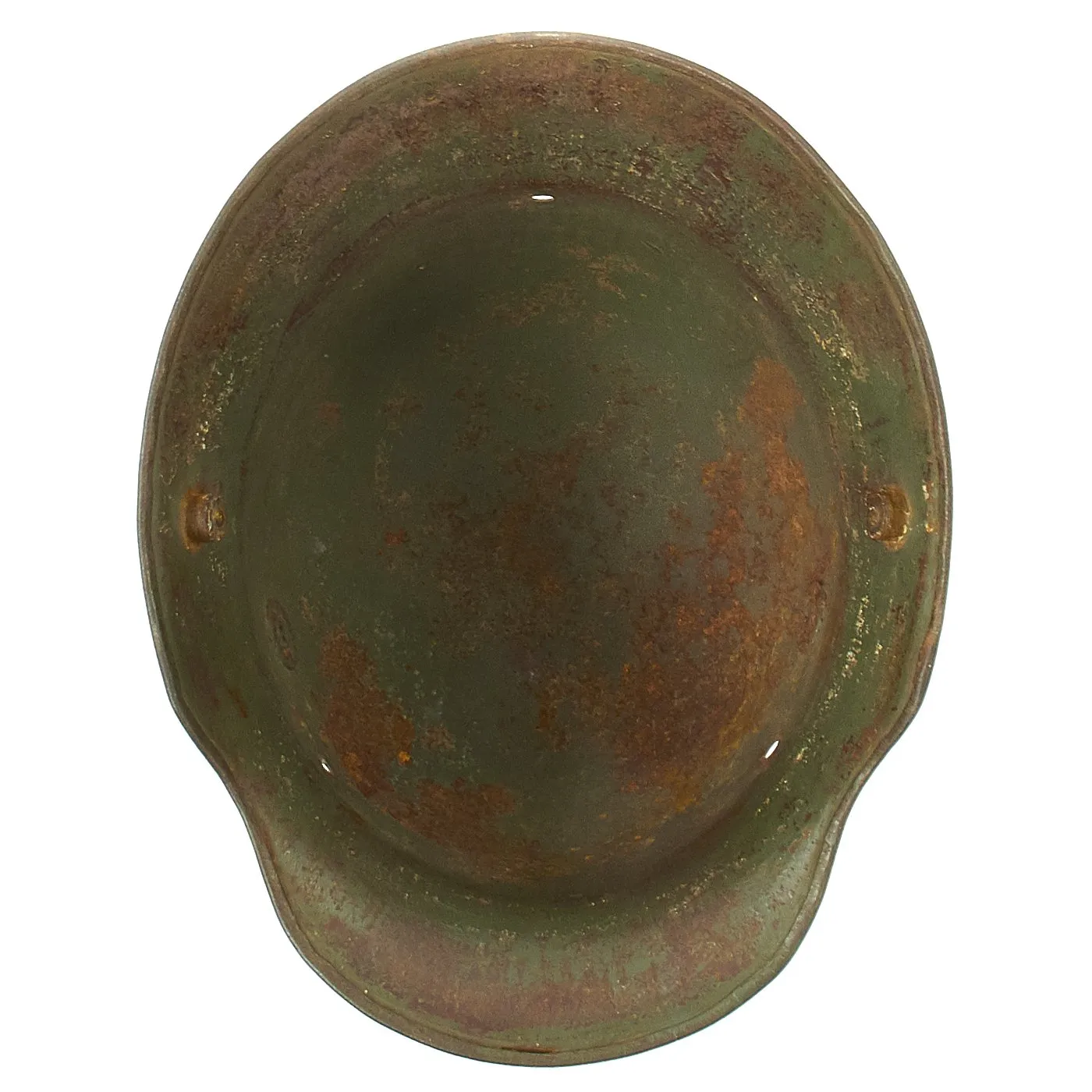 Original German WWI M16 Stahlhelm Helmet Shell with Original Panel Camouflage Paint - marked B.F. 62