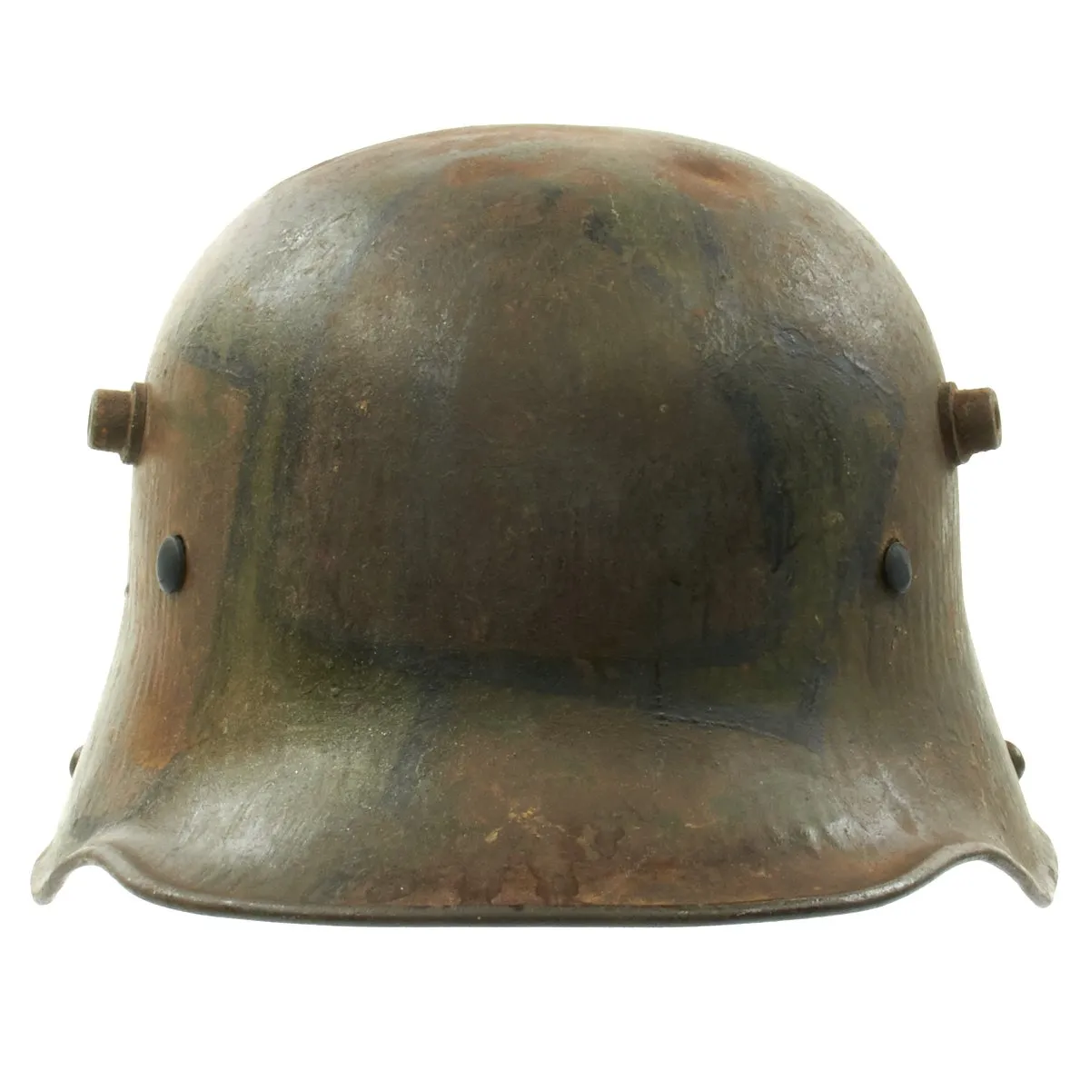 Original German WWI M16 Stahlhelm Helmet with Original Camouflage Paint