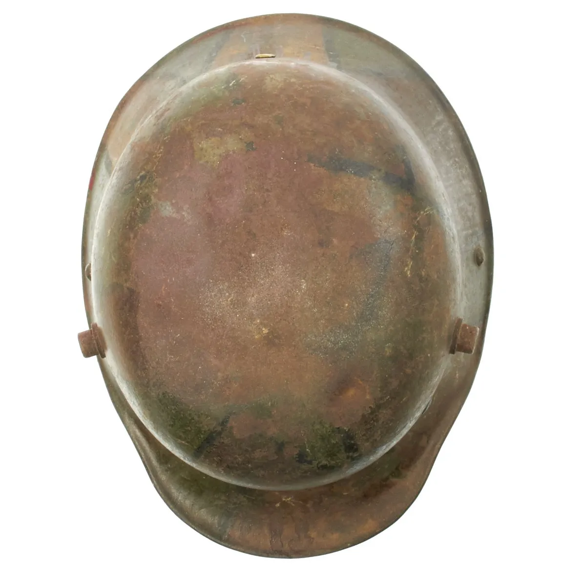 Original German WWI M16 Stahlhelm Helmet with Original Camouflage Paint