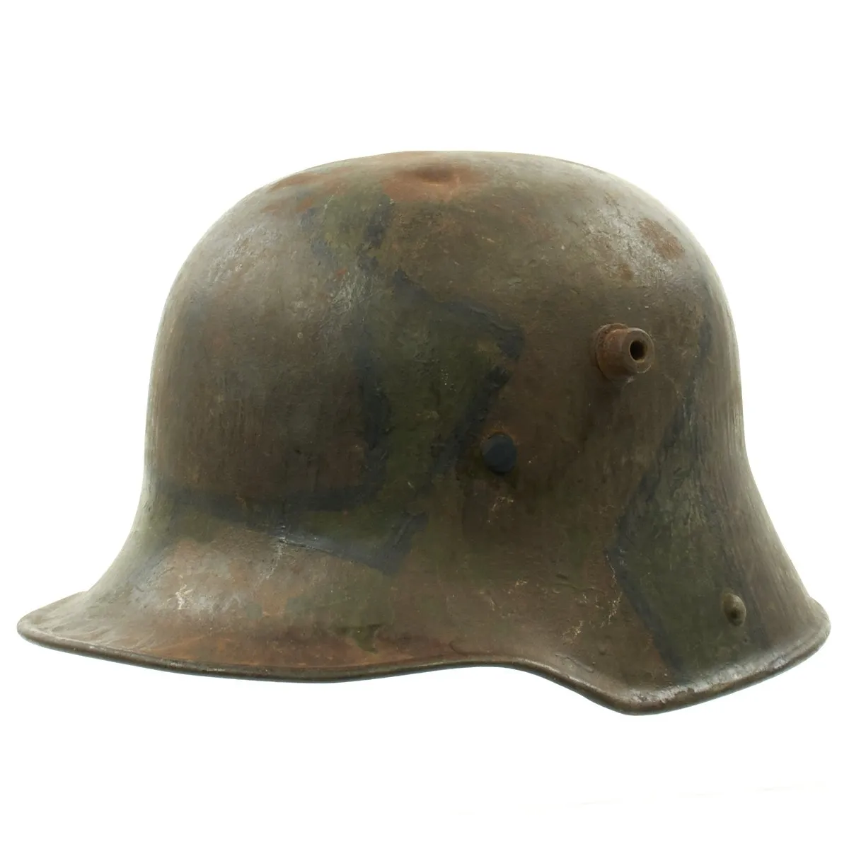 Original German WWI M16 Stahlhelm Helmet with Original Camouflage Paint