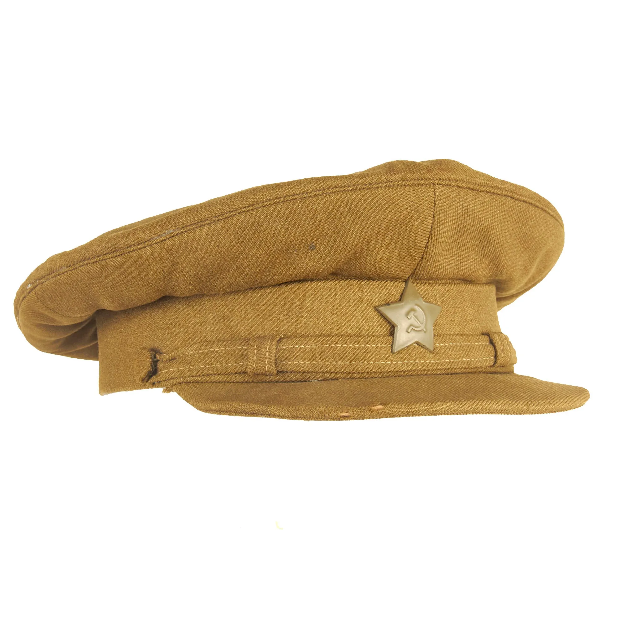 Original Soviet WWII Red Army M1924 Peaked Visor With Cap Device