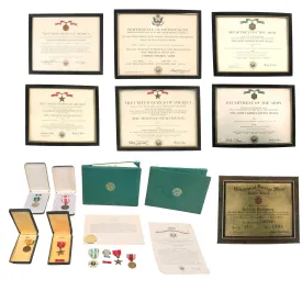 Original U.S. Vietnam War & Post Vietnam 1st Infantry Division Engraved Bronze Star Medal with OLC & Certificate Grouping - Army Commendation Medal & Others