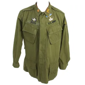 Original U.S. Vietnam War US Army Special Forces Airborne Ranger OG-107 Second Pattern “Type II” Jungle Uniform Jacket - Major Brown