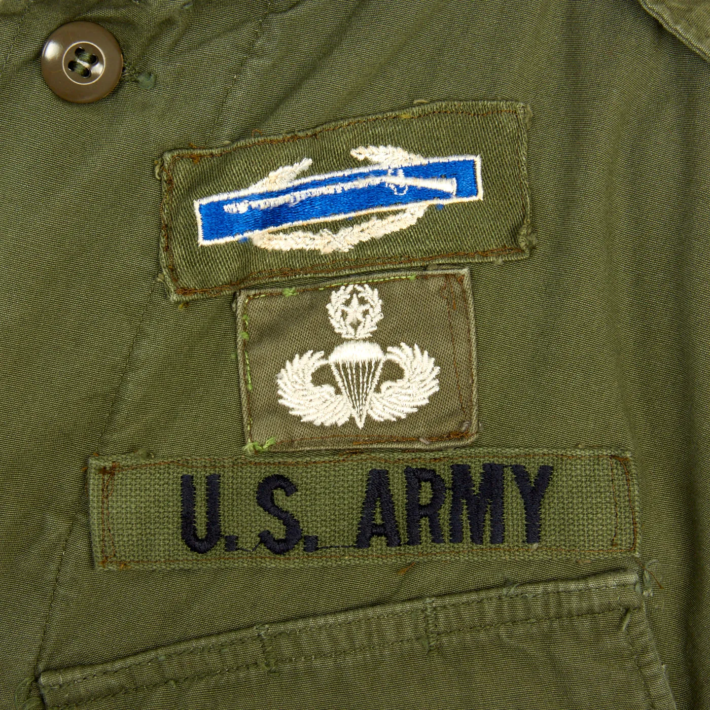 Original U.S. Vietnam War US Army Special Forces Airborne Ranger OG-107 Second Pattern “Type II” Jungle Uniform Jacket - Major Brown