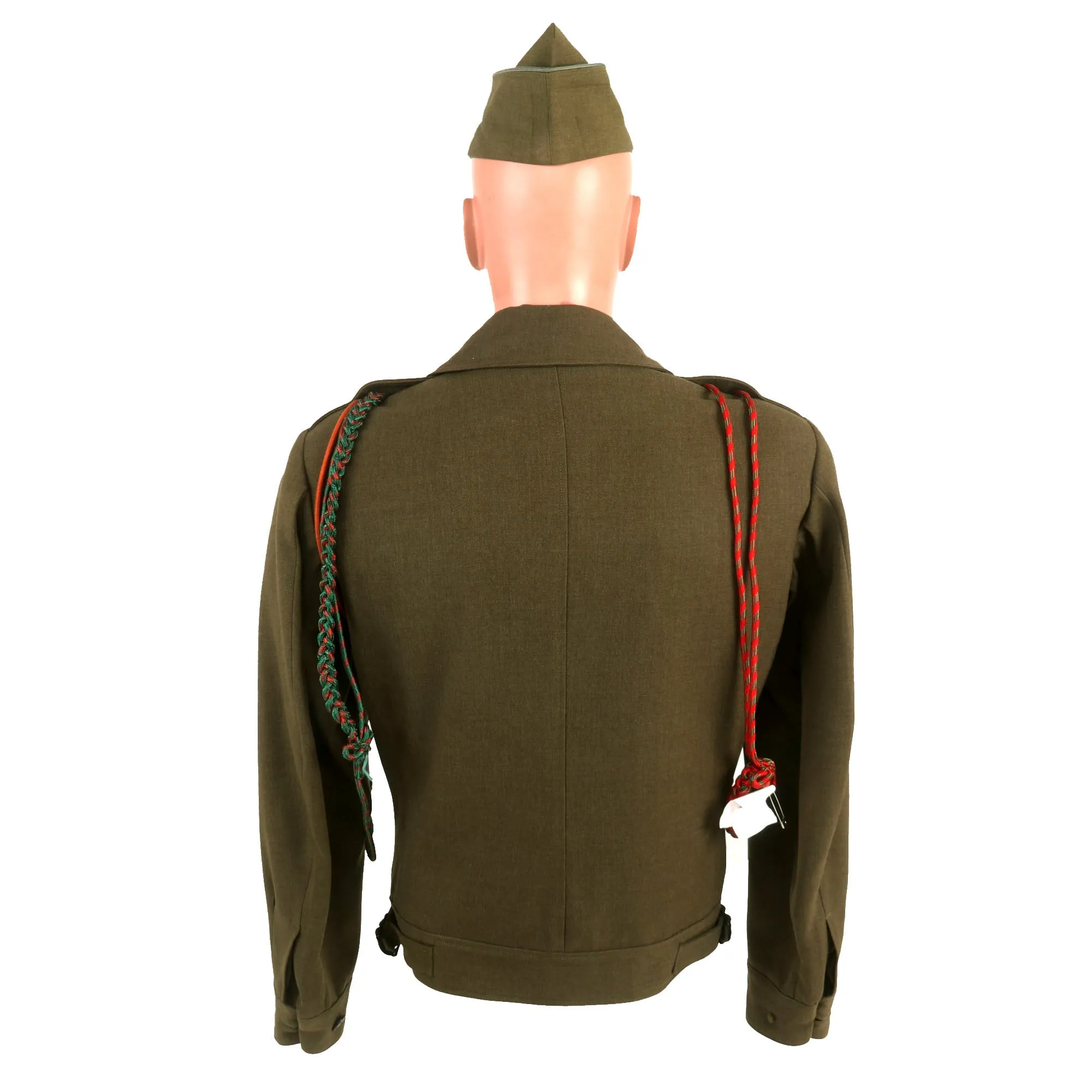 Original U.S. WWII 82nd Airborne Division, 505th Parachute Infantry Regiment Headquarters Ike Jacket Named to Private John M. Cox With Overseas Cap and Plaque