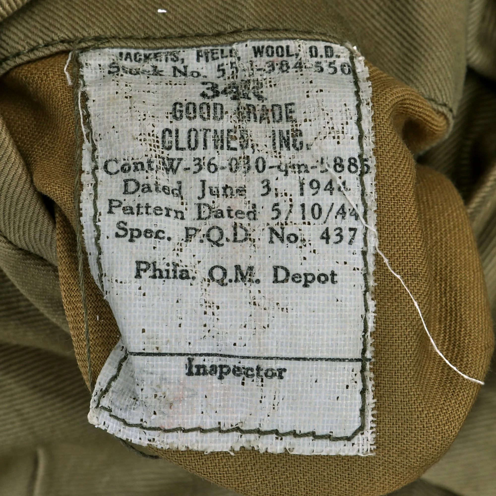 Original U.S. WWII 82nd Airborne Division, 505th Parachute Infantry Regiment Headquarters Ike Jacket Named to Private John M. Cox With Overseas Cap and Plaque