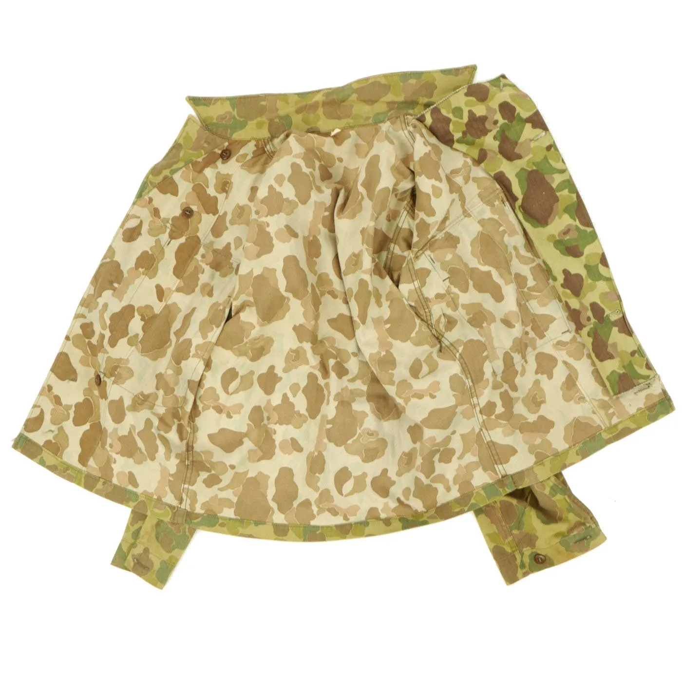 Original U.S. WWII Army Two-Piece Reversible Camouflage Uniform - As Seen in Book
