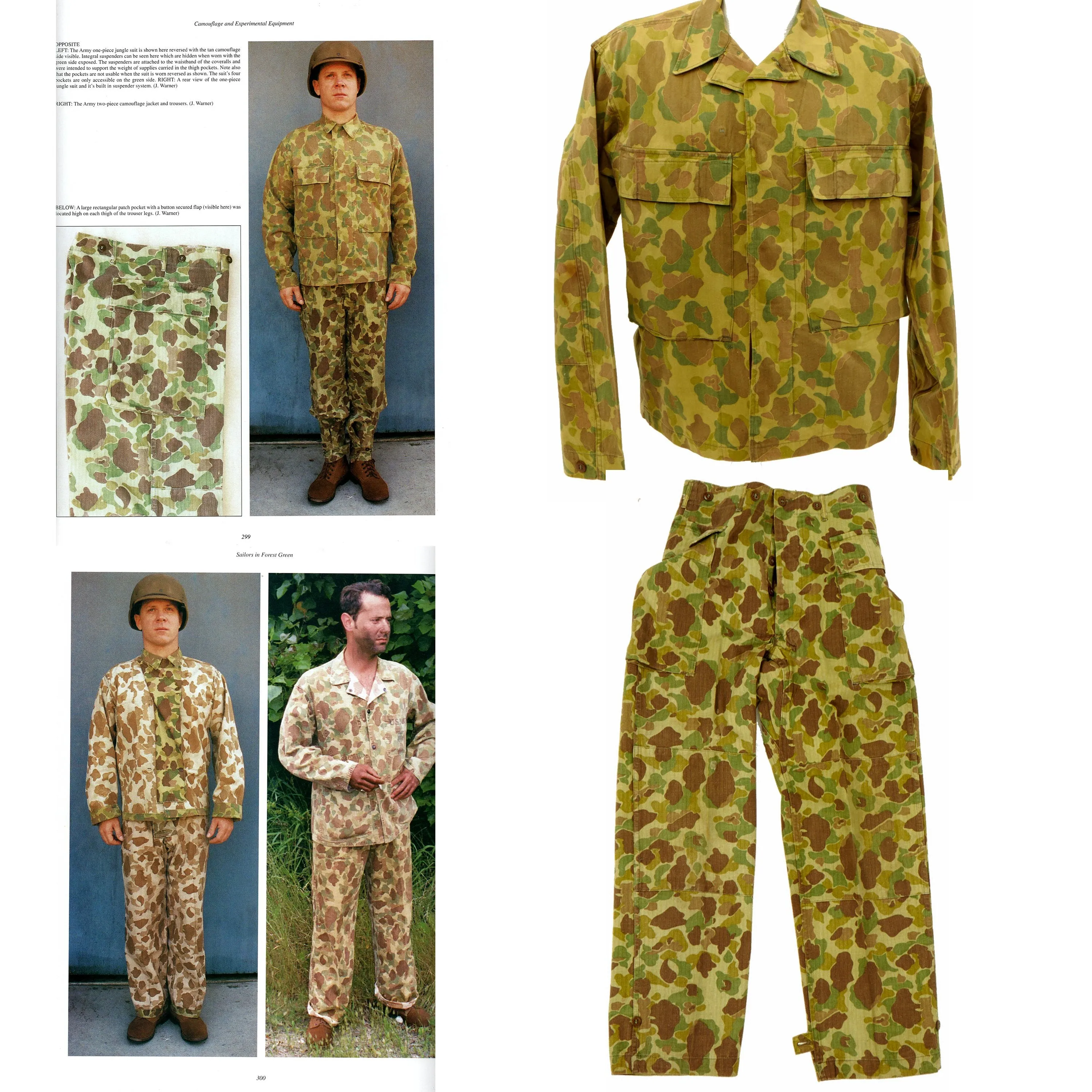 Original U.S. WWII Army Two-Piece Reversible Camouflage Uniform - As Seen in Book
