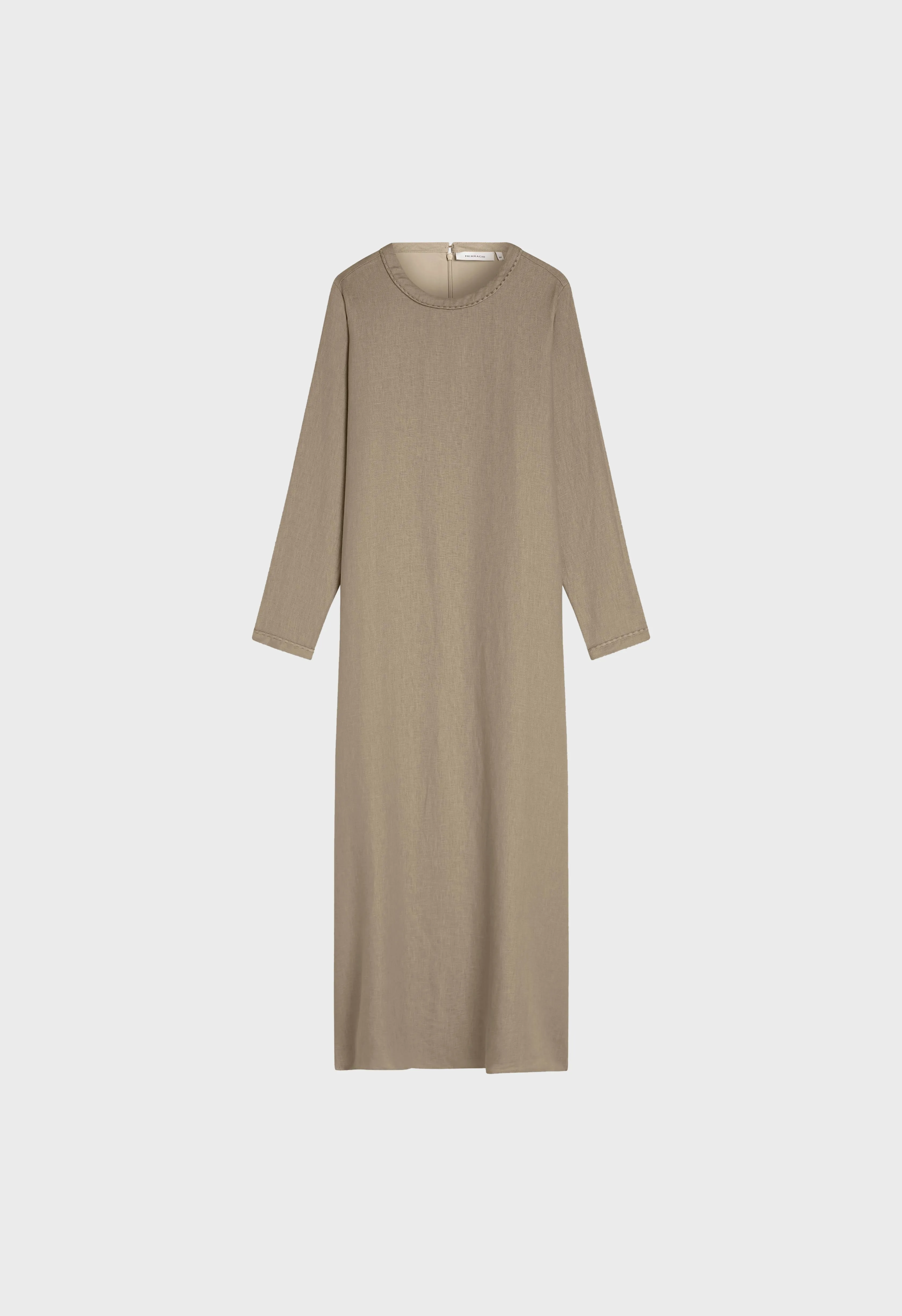 Plain Linen Dress | Light Khaki