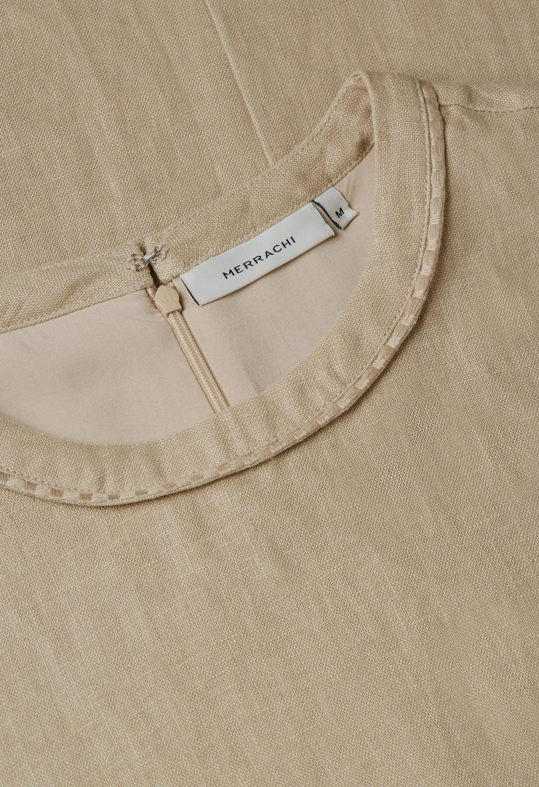 Plain Linen Dress | Light Khaki