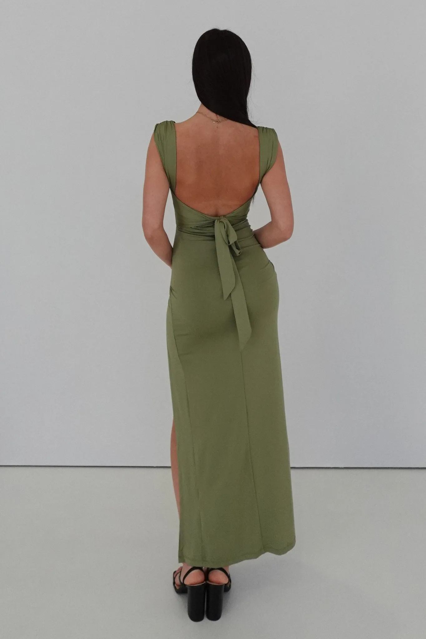 Polly Midi Dress - Khaki