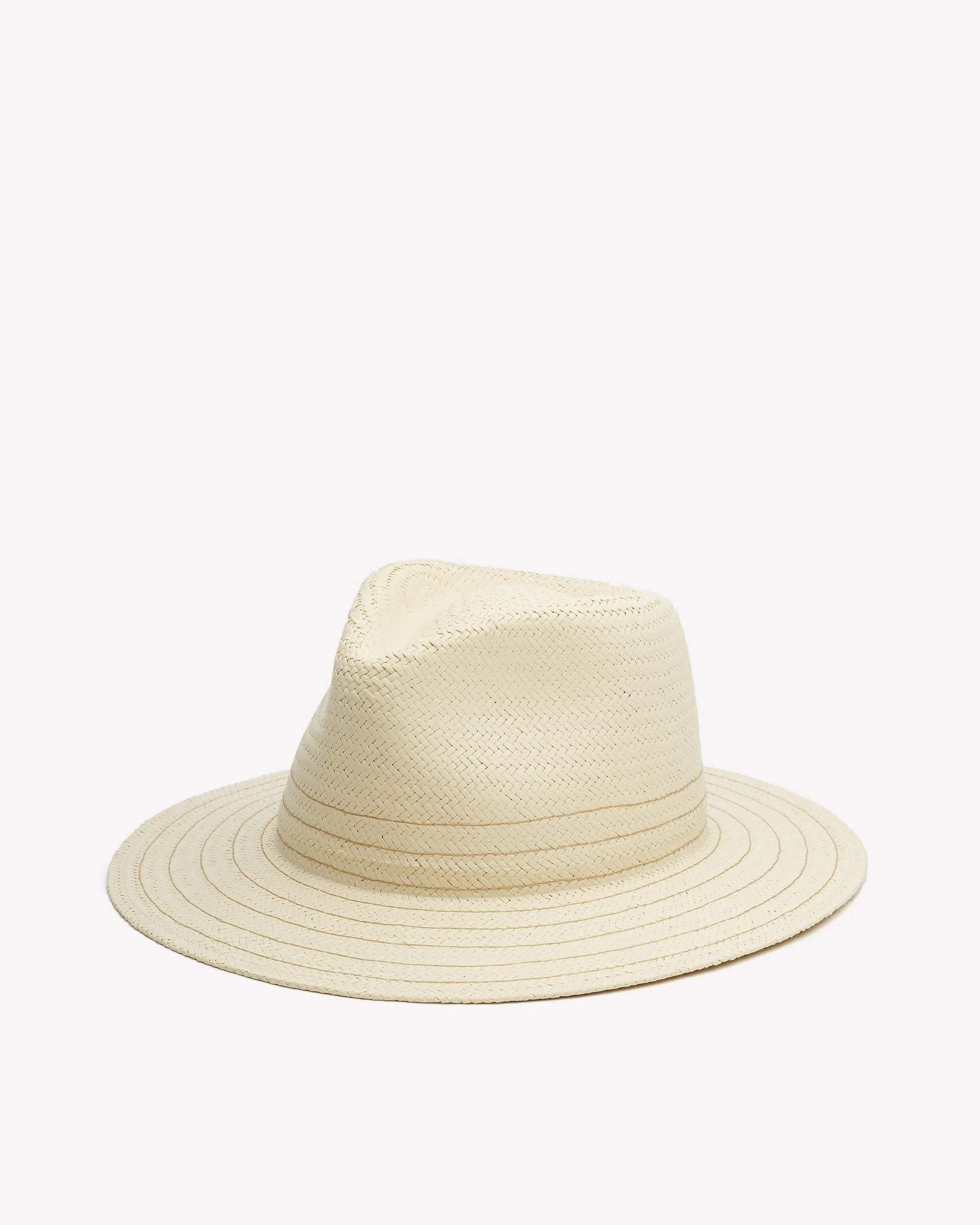 Rag & Bone Stylish Packable Ivory Straw Fedora Hat