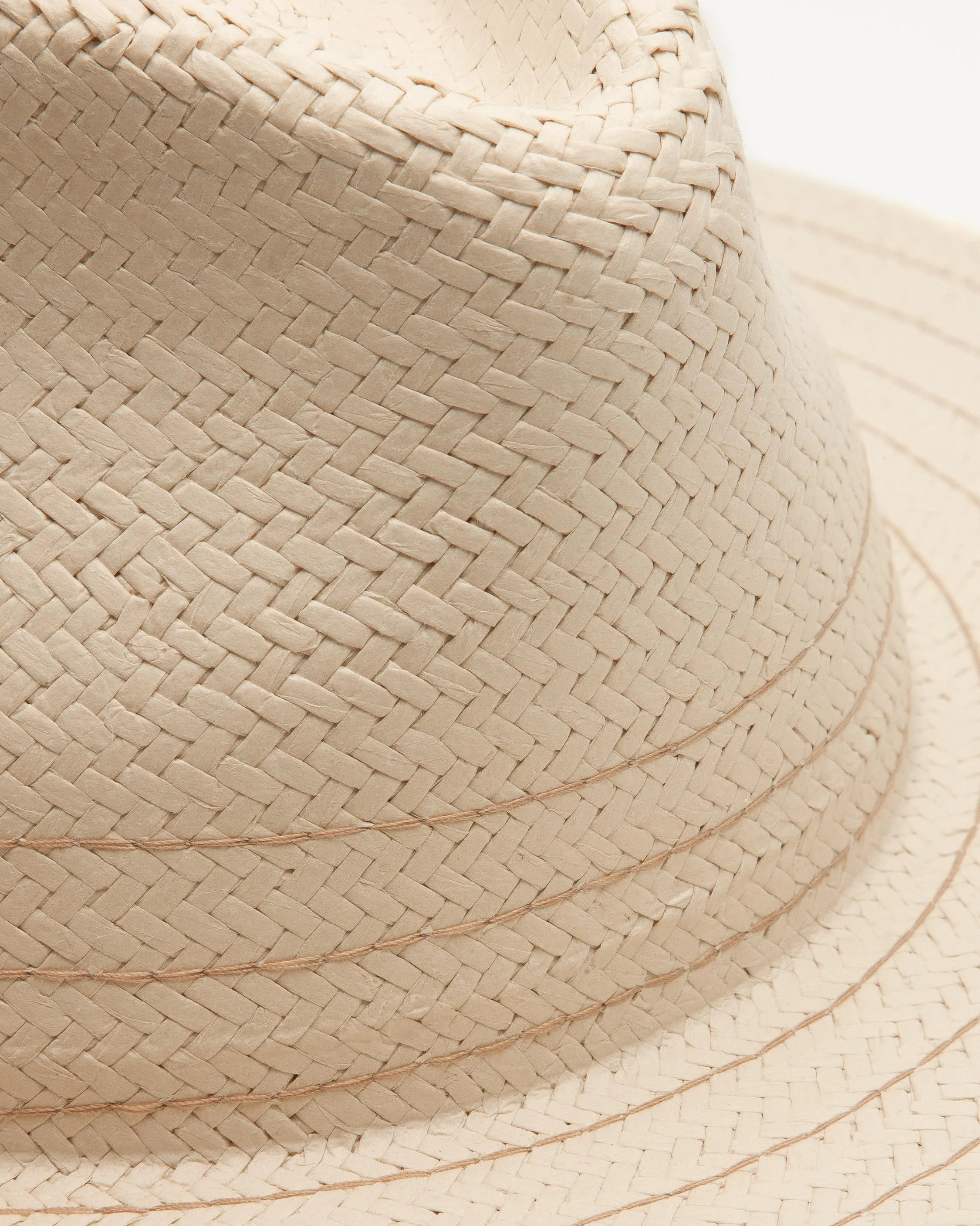 Rag & Bone Stylish Packable Ivory Straw Fedora Hat