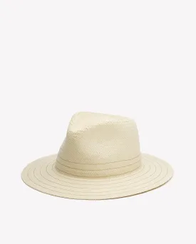 Rag & Bone Stylish Packable Ivory Straw Fedora Hat