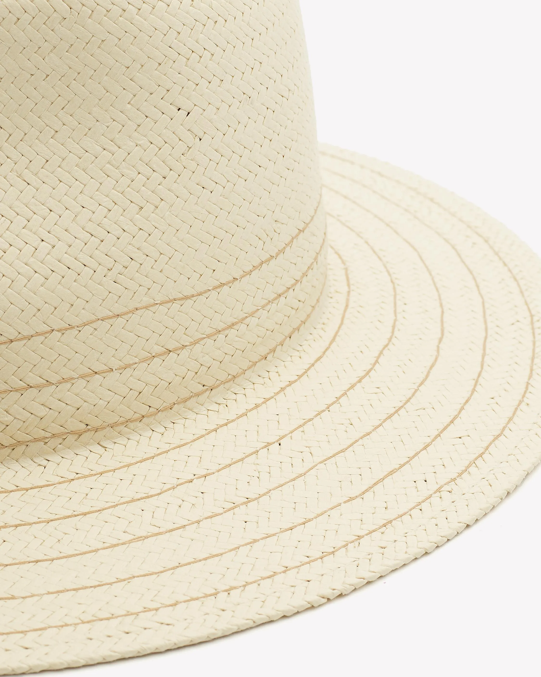 Rag & Bone Stylish Packable Ivory Straw Fedora Hat