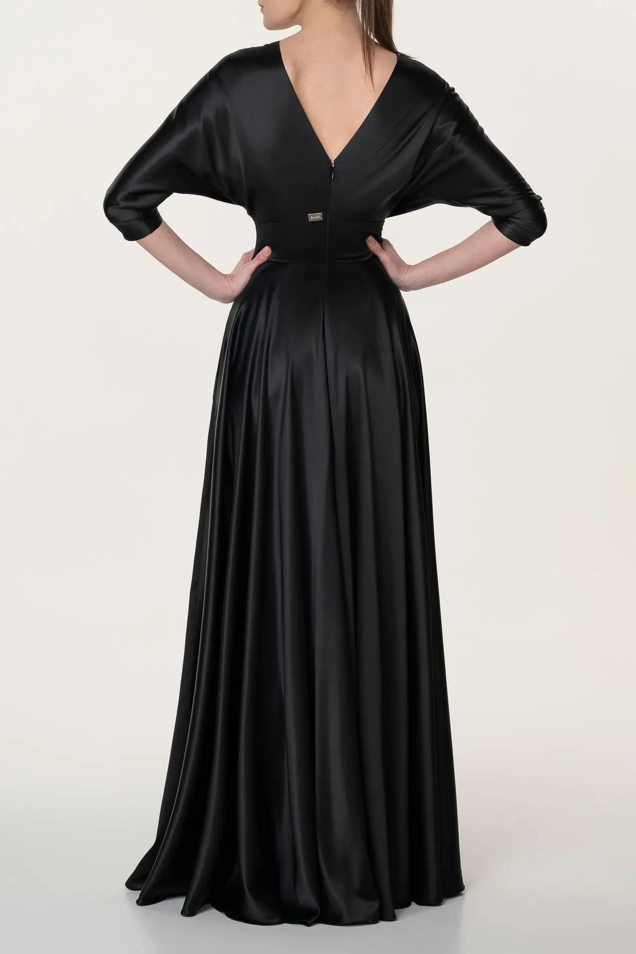 Reese Black Silk Long Dress