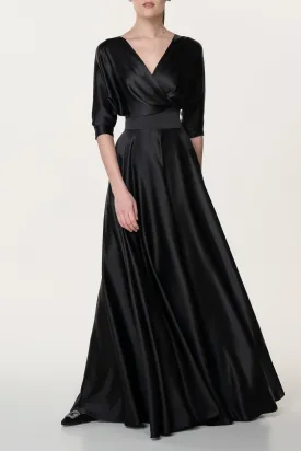 Reese Black Silk Long Dress