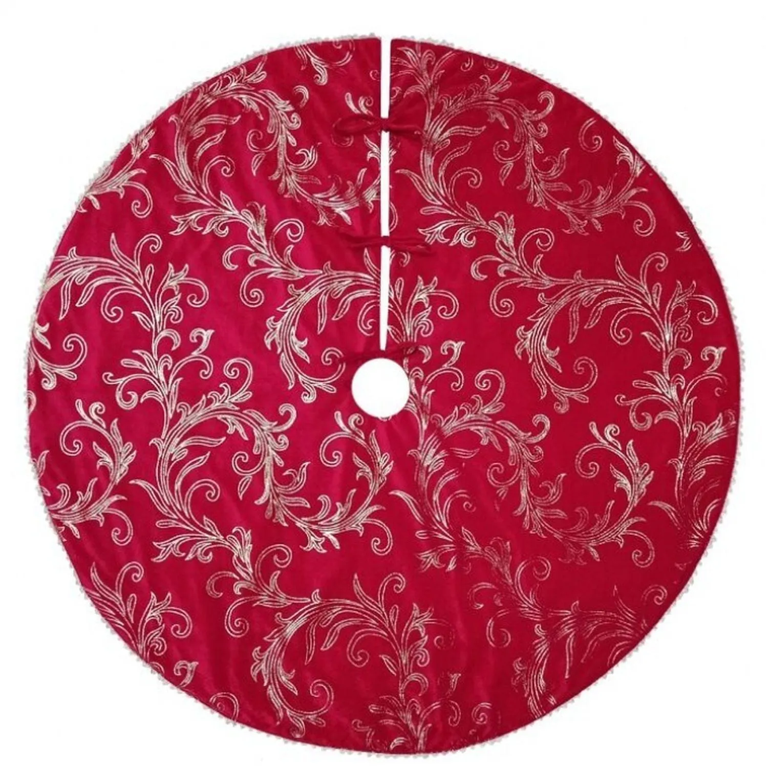 Regency International 48" D Velvet Acanthus Tree Skirt