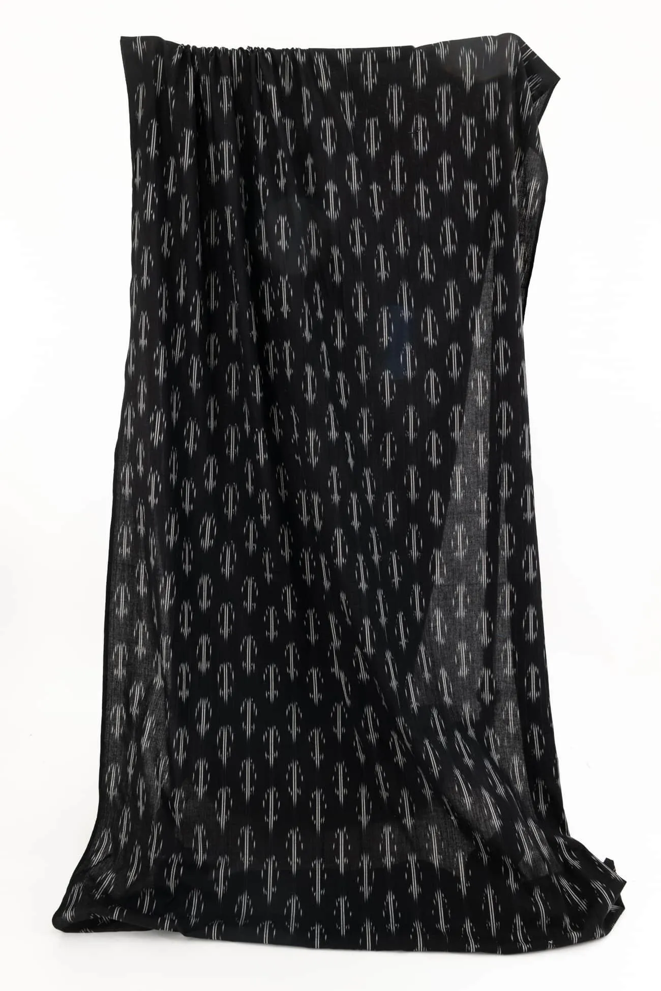 Rishi Black Cotton Ikat Woven