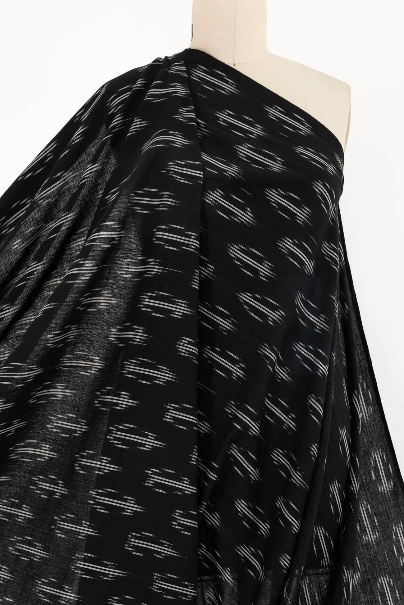 Rishi Black Cotton Ikat Woven