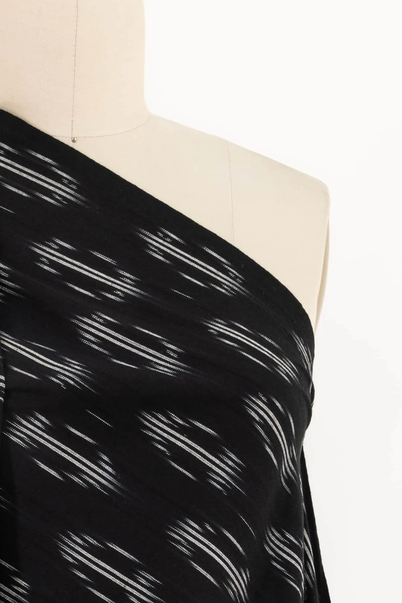 Rishi Black Cotton Ikat Woven