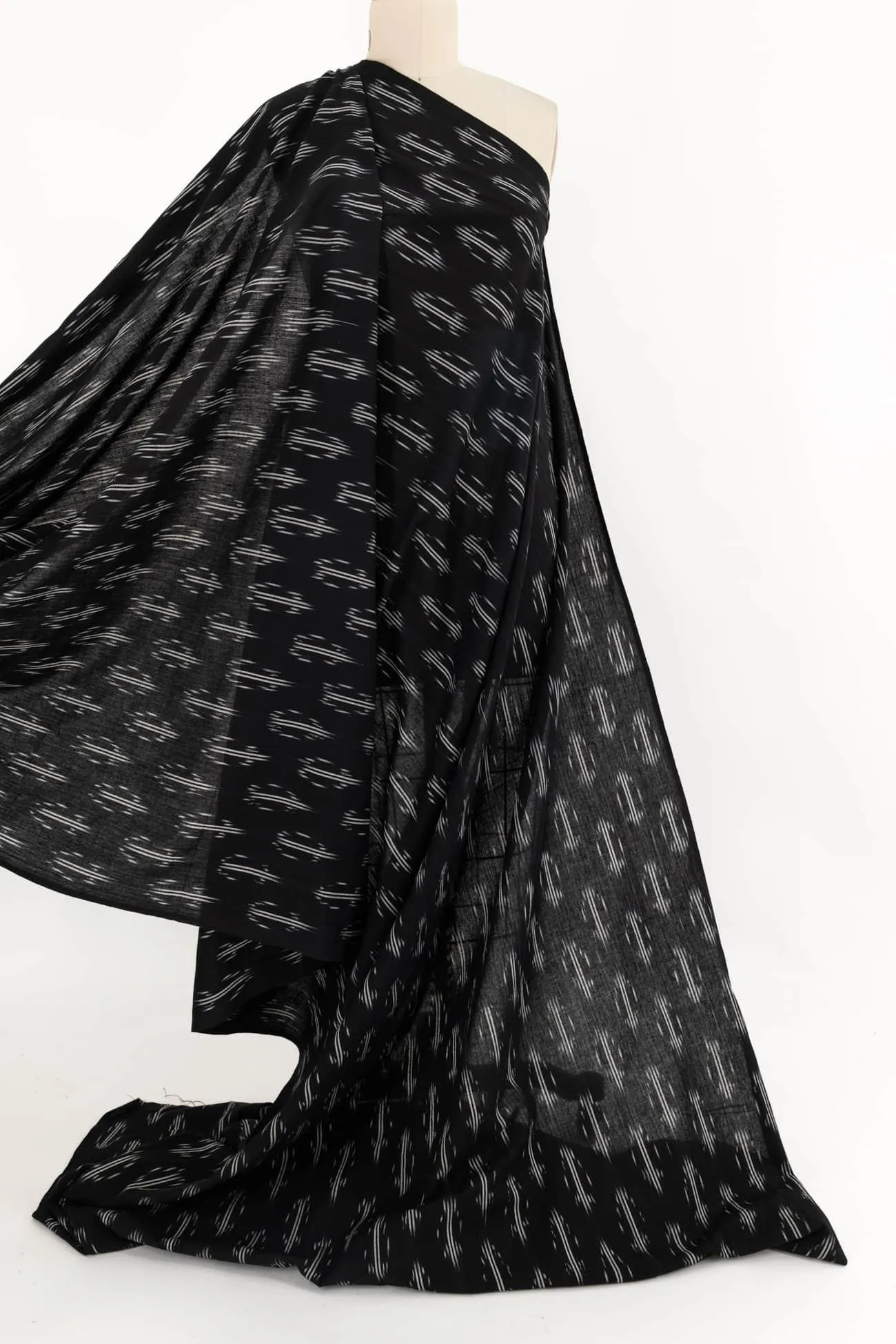 Rishi Black Cotton Ikat Woven