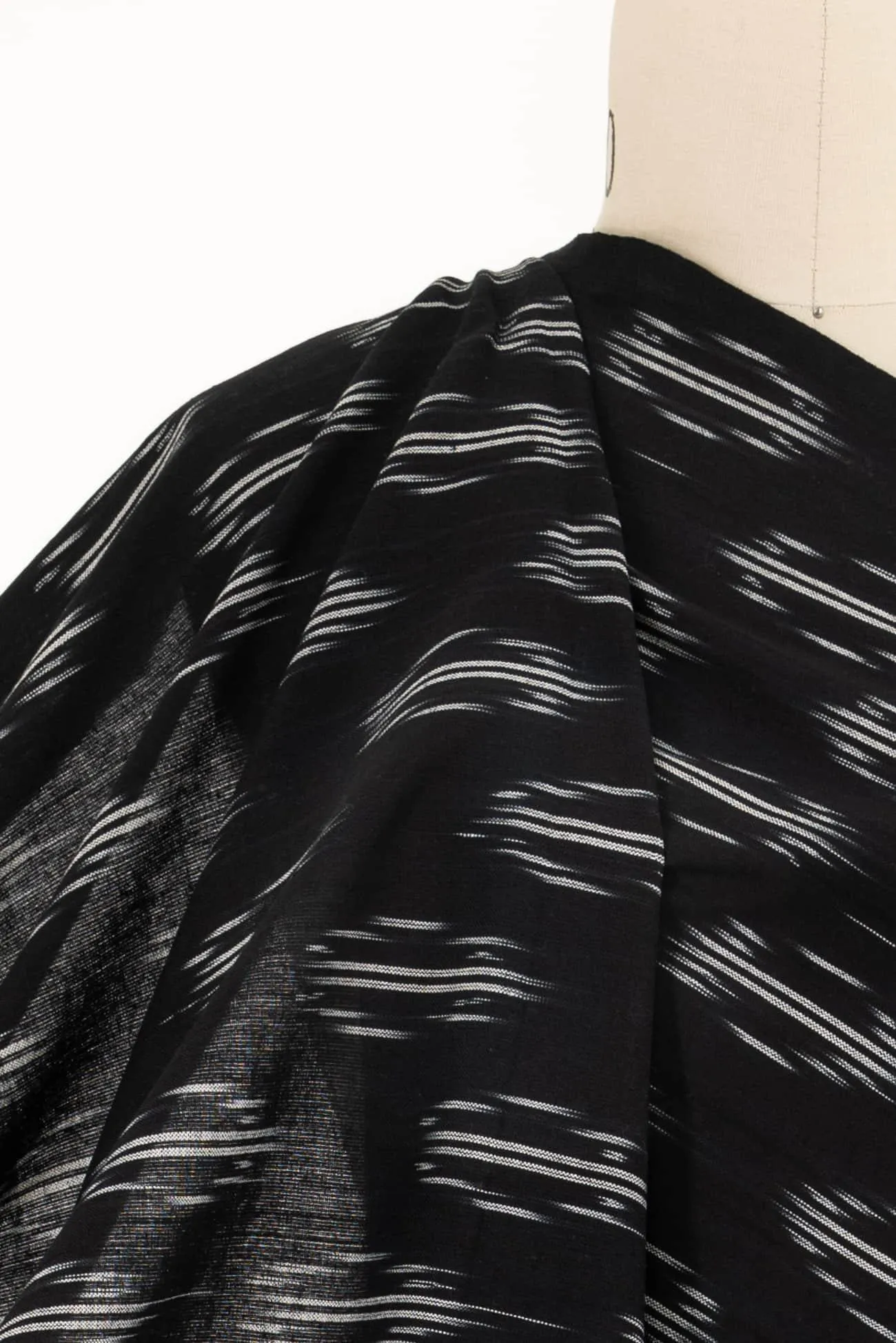 Rishi Black Cotton Ikat Woven