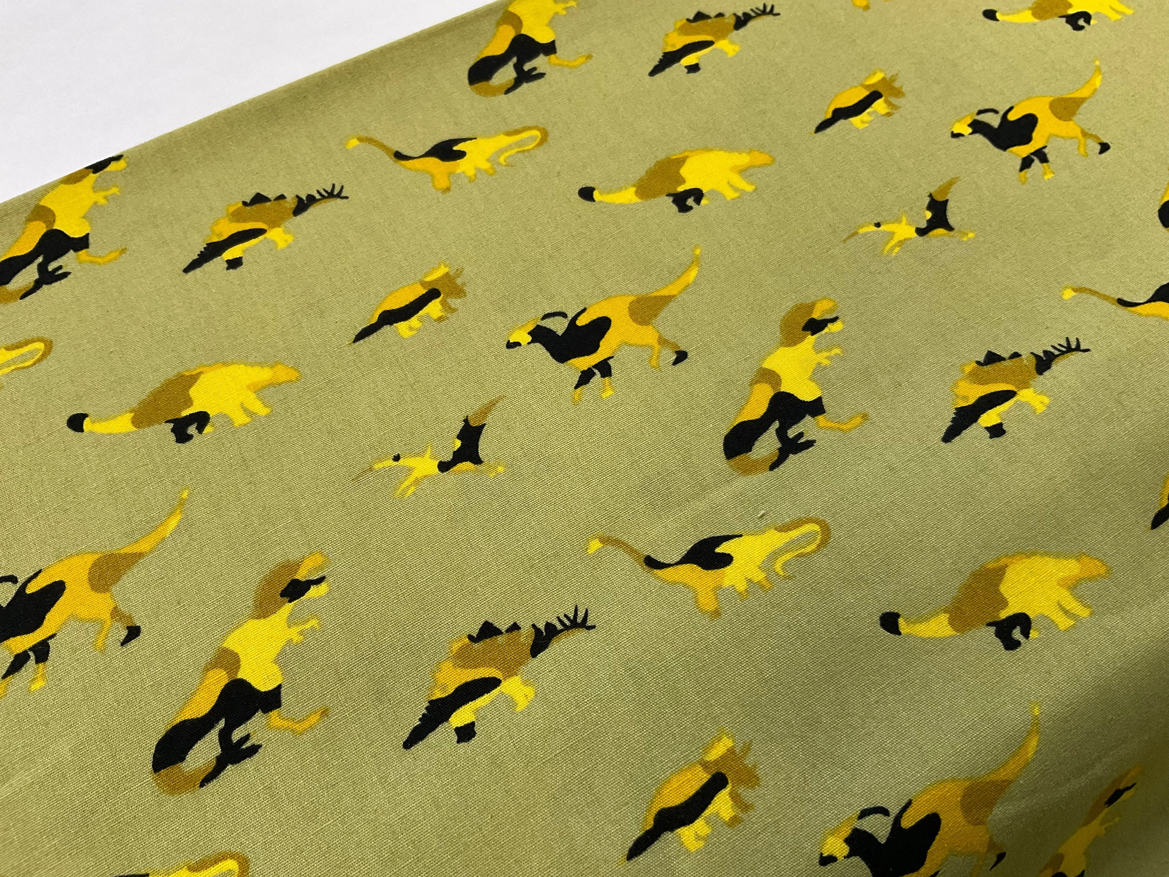 SALE - Camouflage Dinosaurs Cotton Poplin