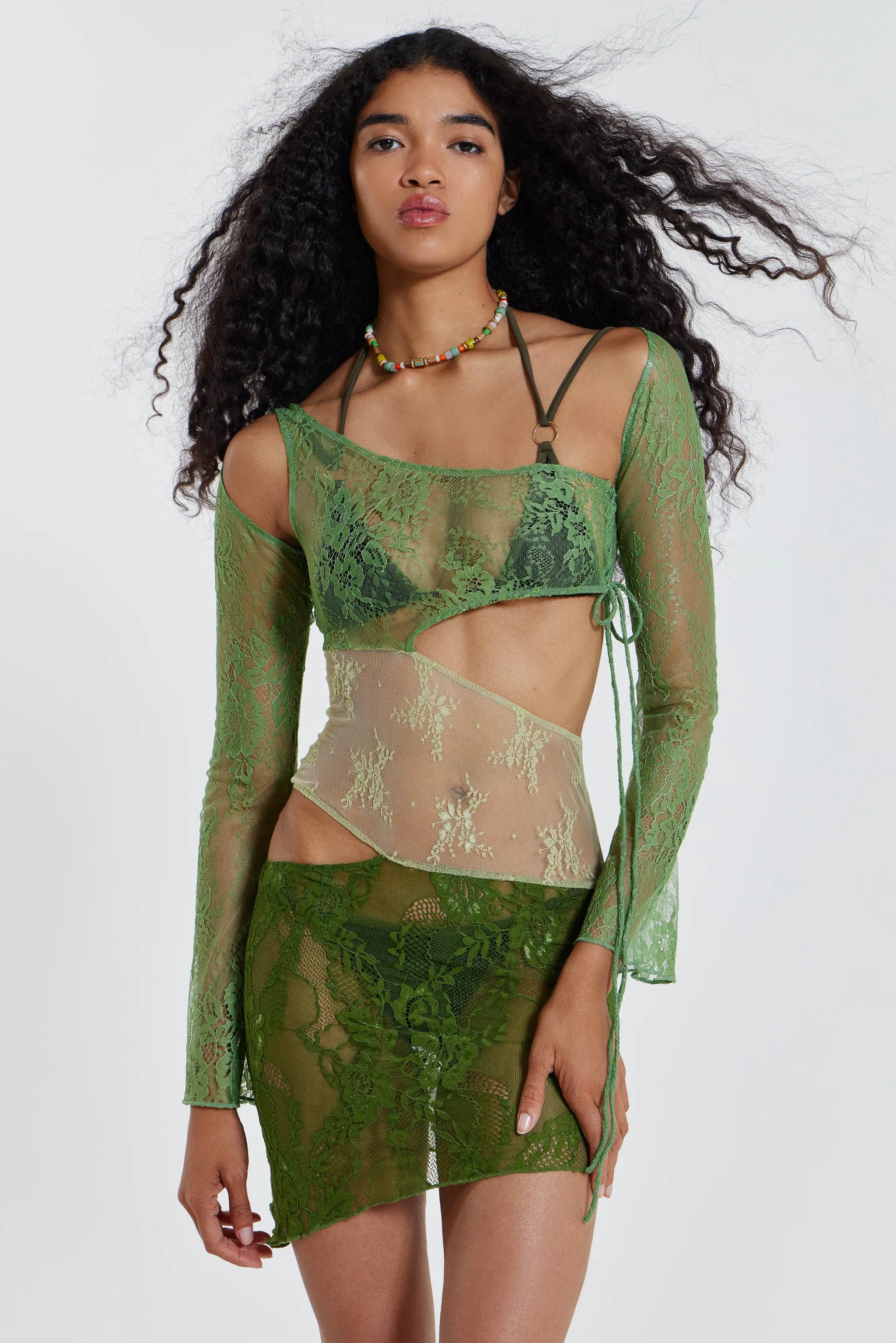 Siren Mini Dress In Green