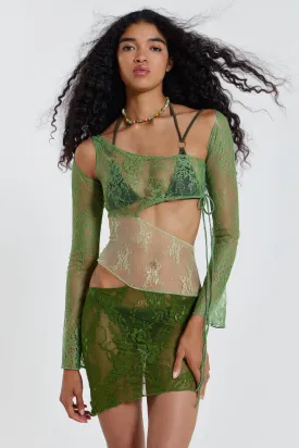 Siren Mini Dress In Green