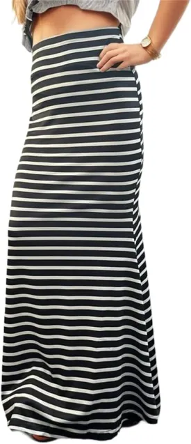 Sorrica Maxi Skirt for Women Multicolored Print High Waist Stretchy Bodycon Floor Length Maxi Skirt