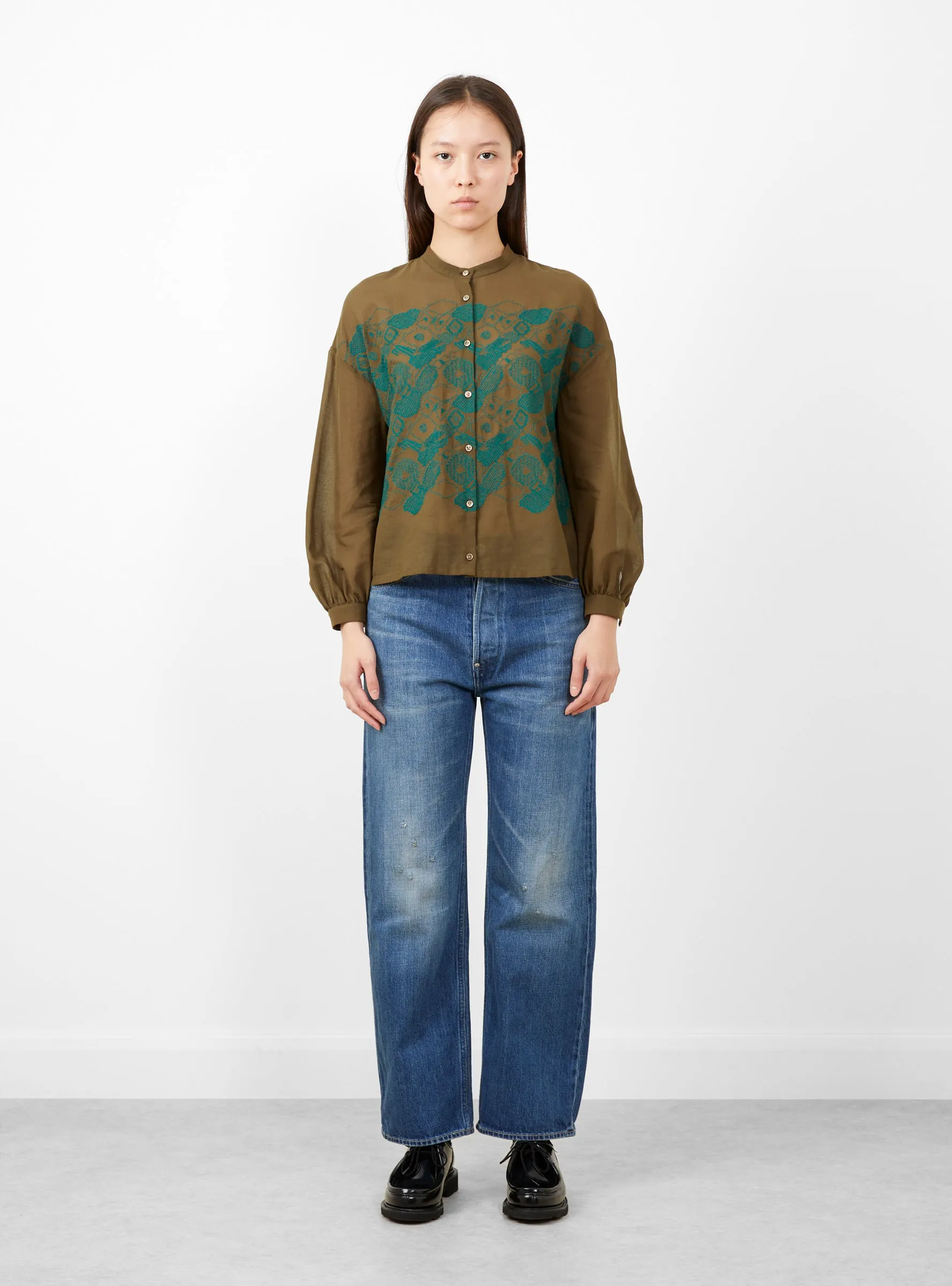 Stitch Garden Top Khaki