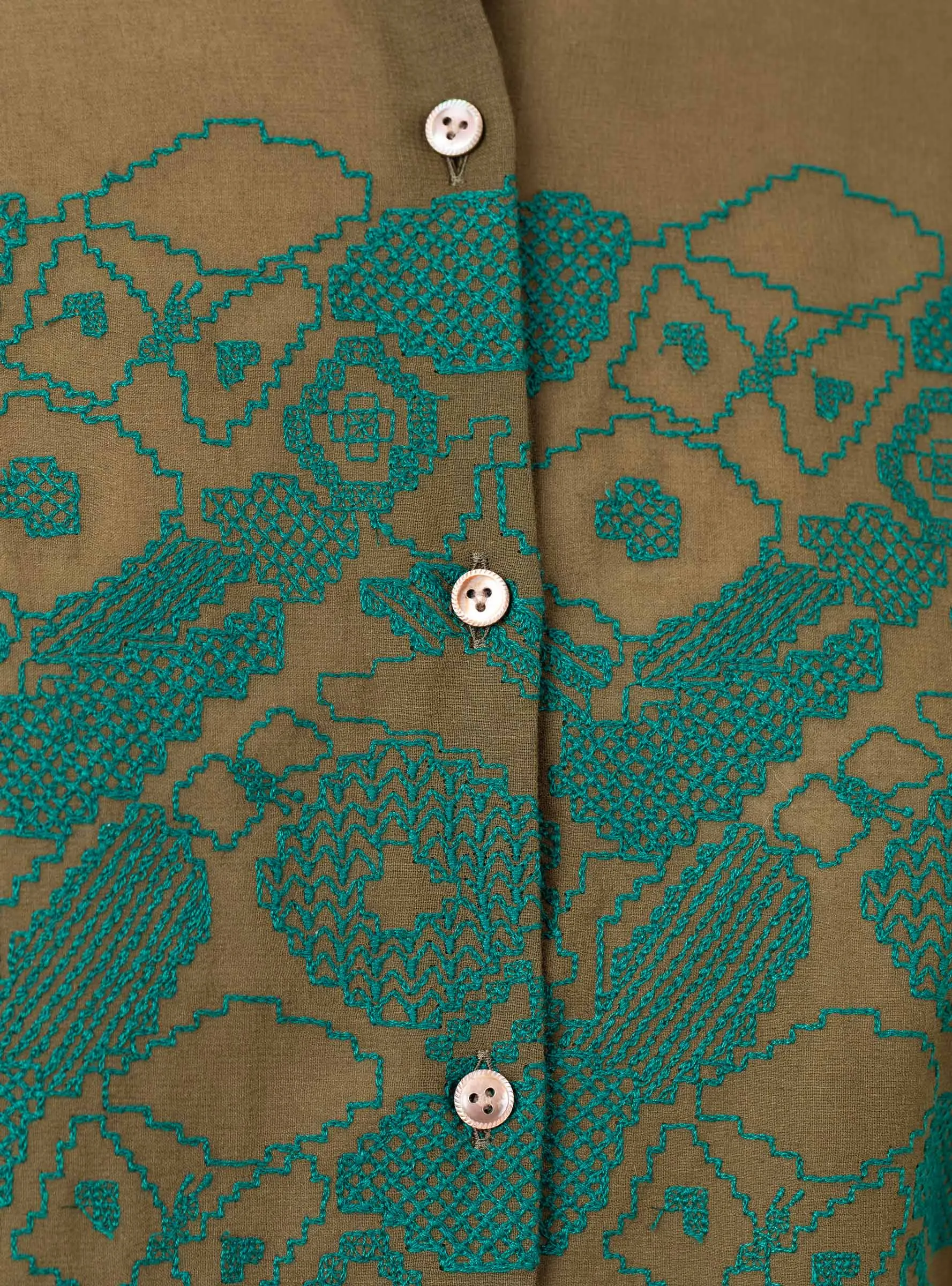 Stitch Garden Top Khaki