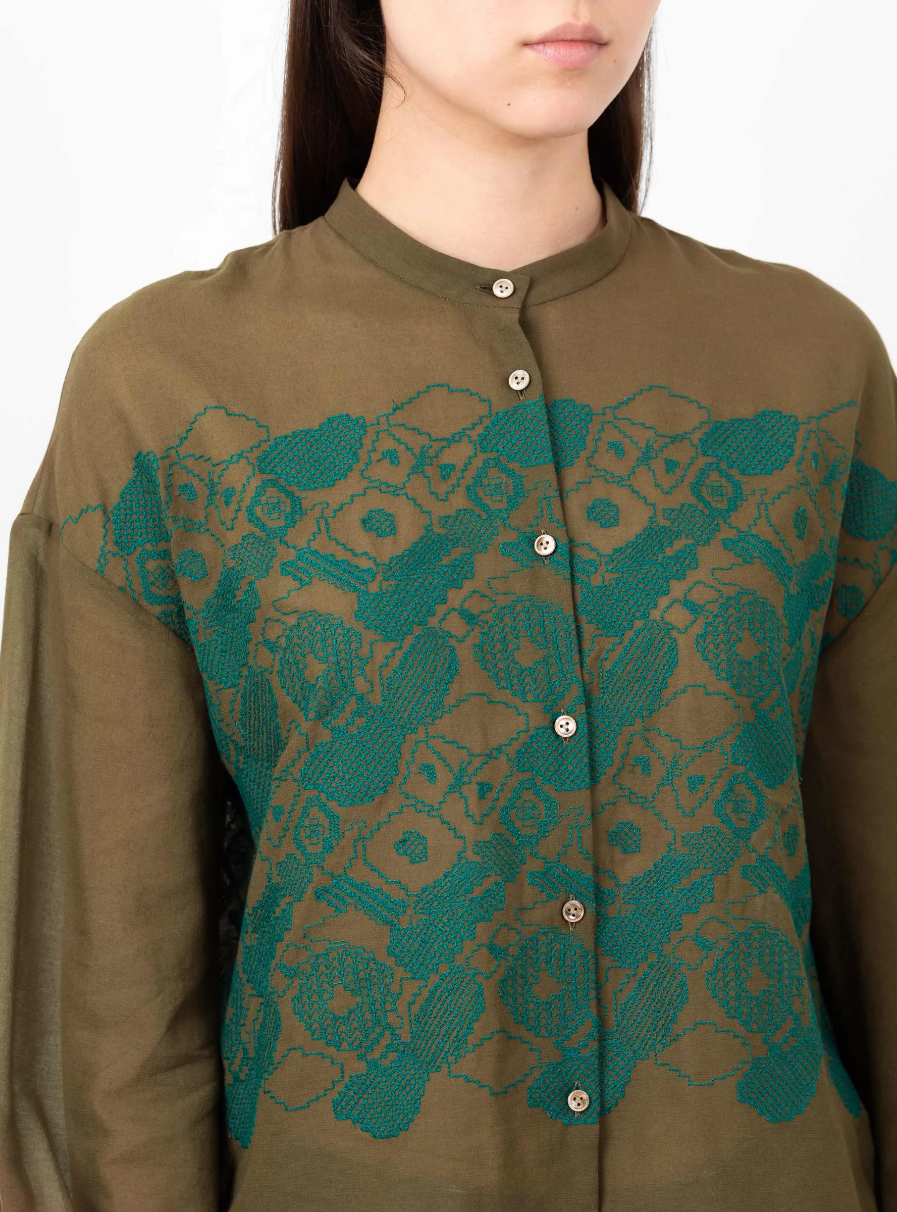 Stitch Garden Top Khaki
