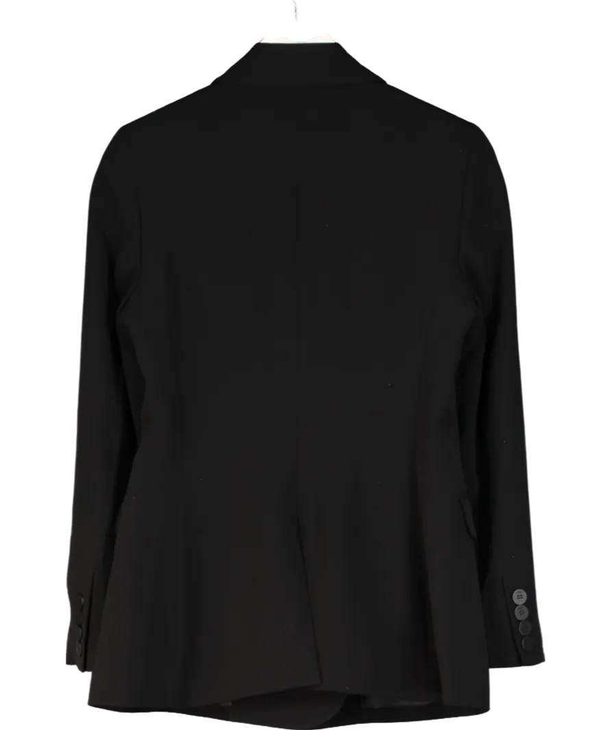 THE FOLD Black Clever Crepe Knighton Jacket UK 10