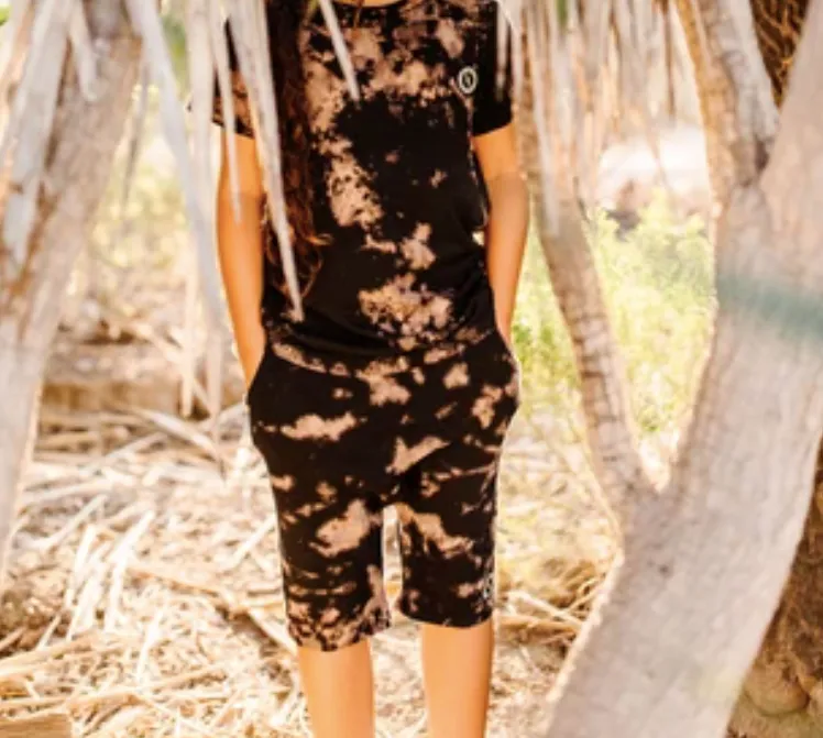 Tiny Whales - Canyon Shorts in Black Bleach