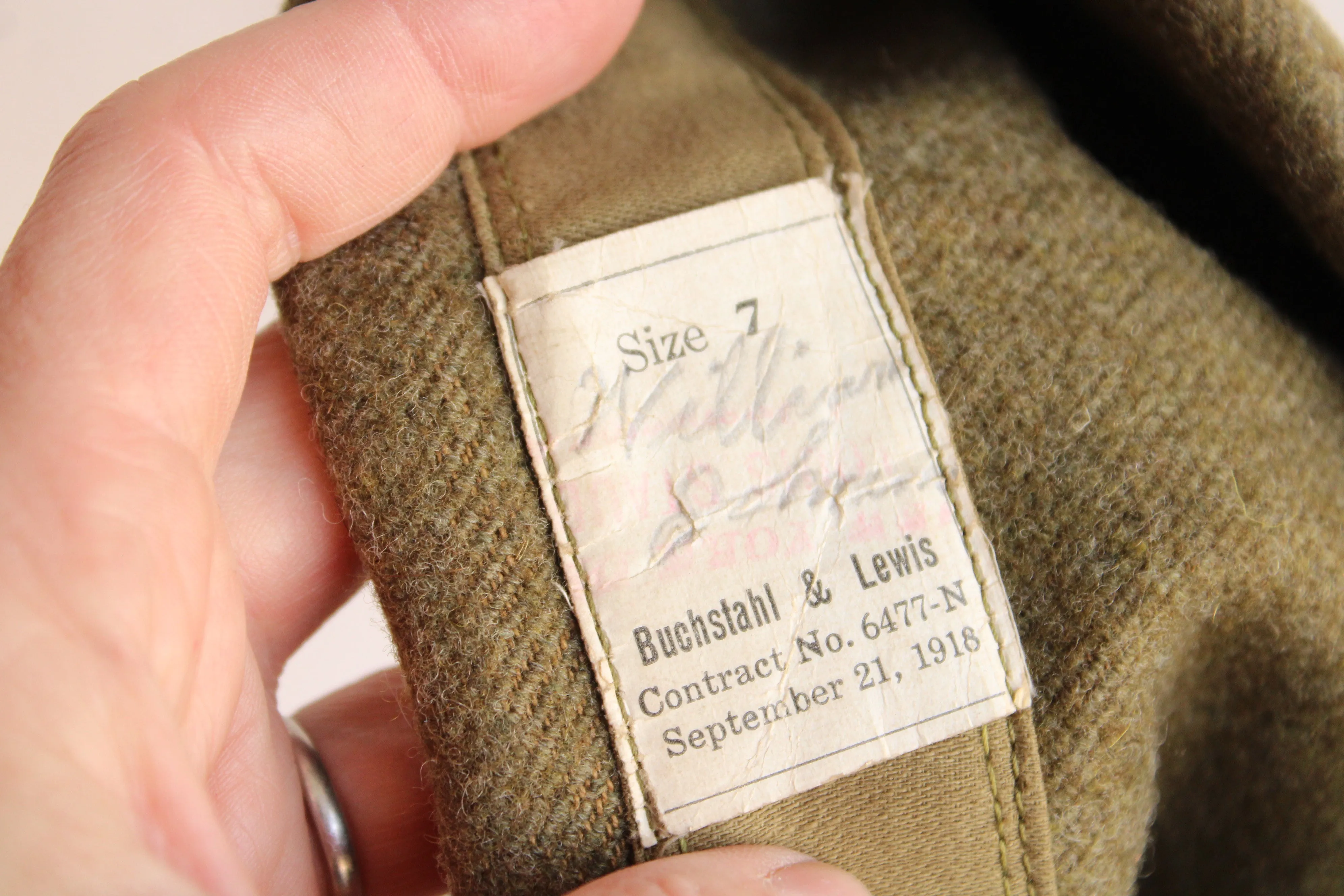 Vintage 1918 World War One Army Cap