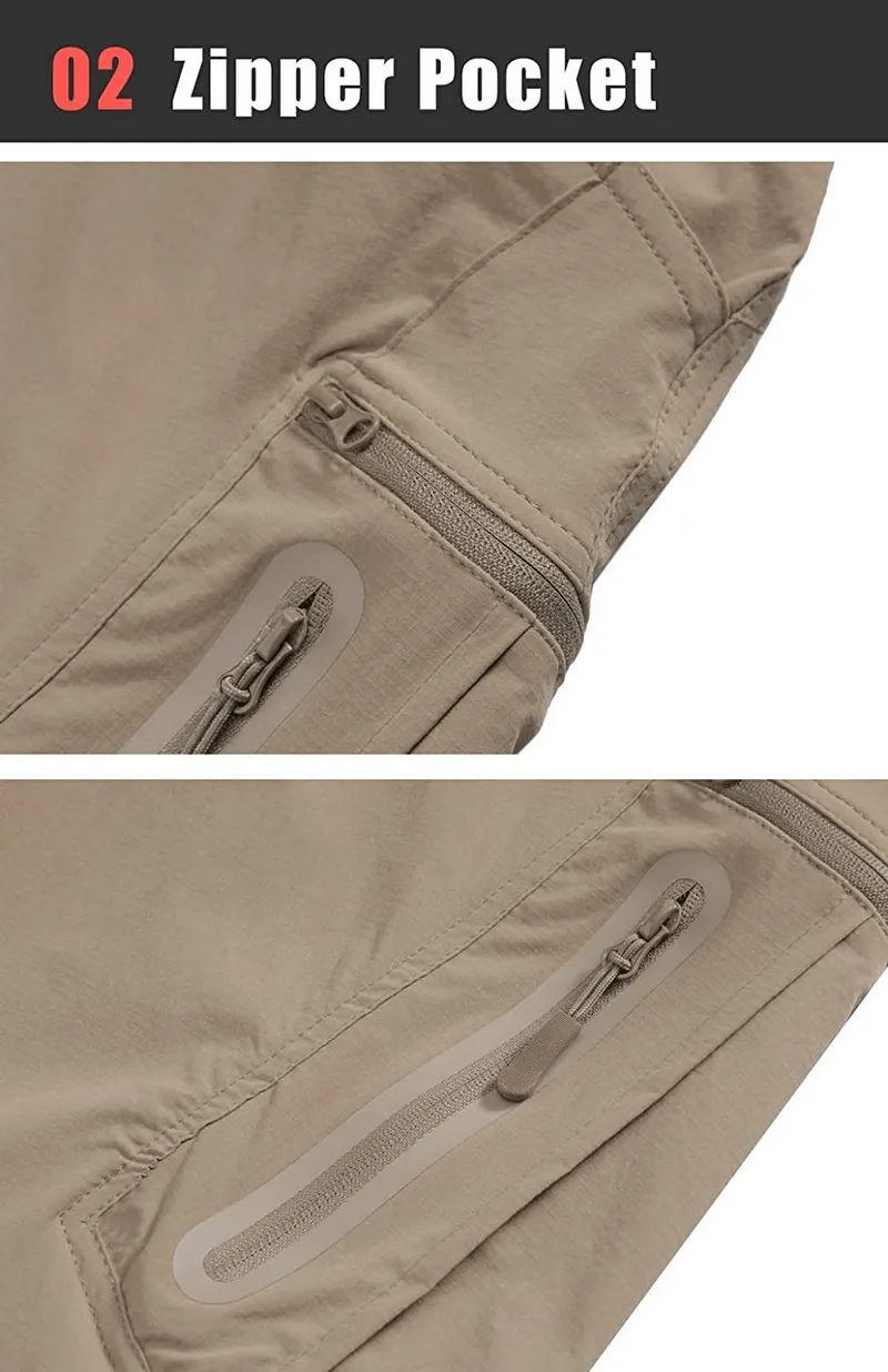 Water Resistant Lightweight Fishing Pants With Zipper Pockets - SF0393