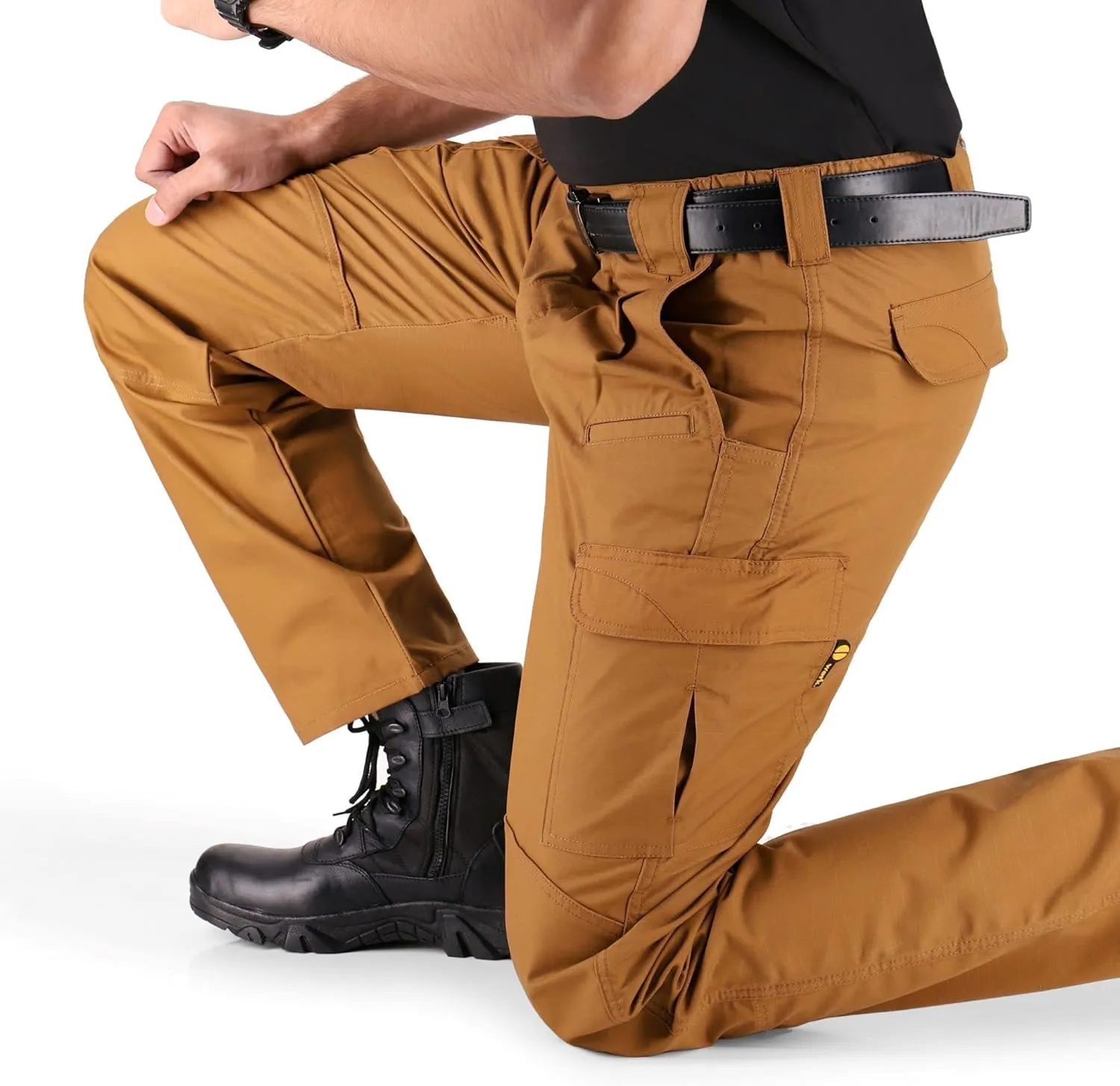 WHITEDUCK Men's Tactical Pants Ripstop Stretch Water Resistant with 13 Pockets Cargo Work Pants- Military Hiking Outdoor