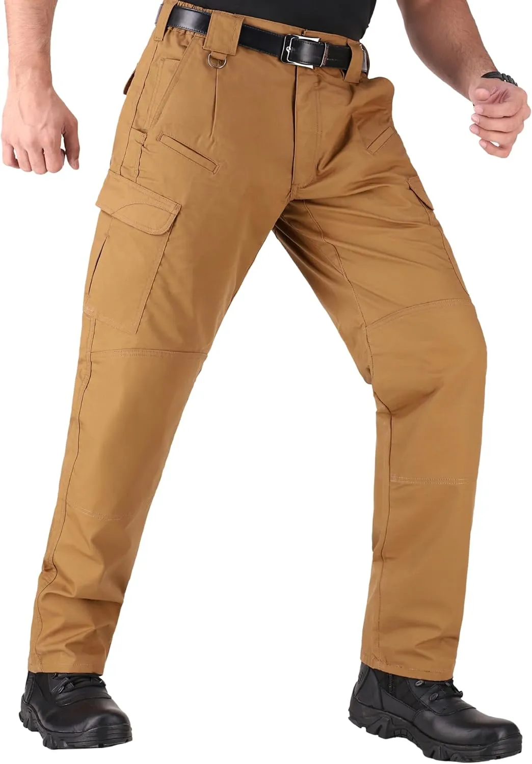 WHITEDUCK Men's Tactical Pants Ripstop Stretch Water Resistant with 13 Pockets Cargo Work Pants- Military Hiking Outdoor