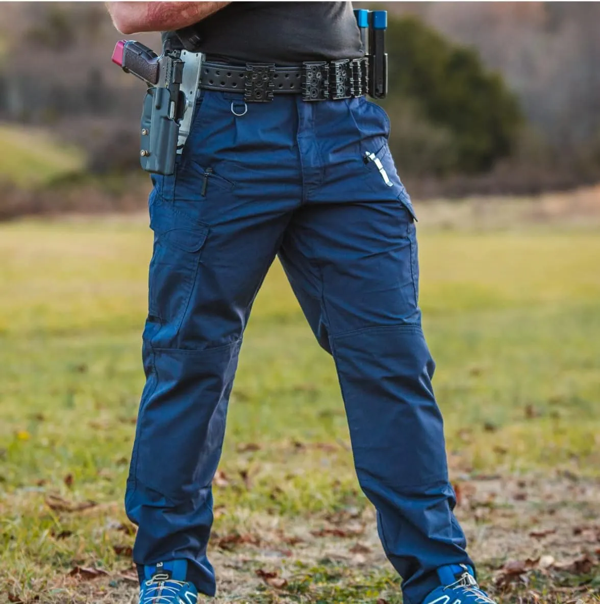 WHITEDUCK Men's Tactical Pants Ripstop Stretch Water Resistant with 13 Pockets Cargo Work Pants- Military Hiking Outdoor