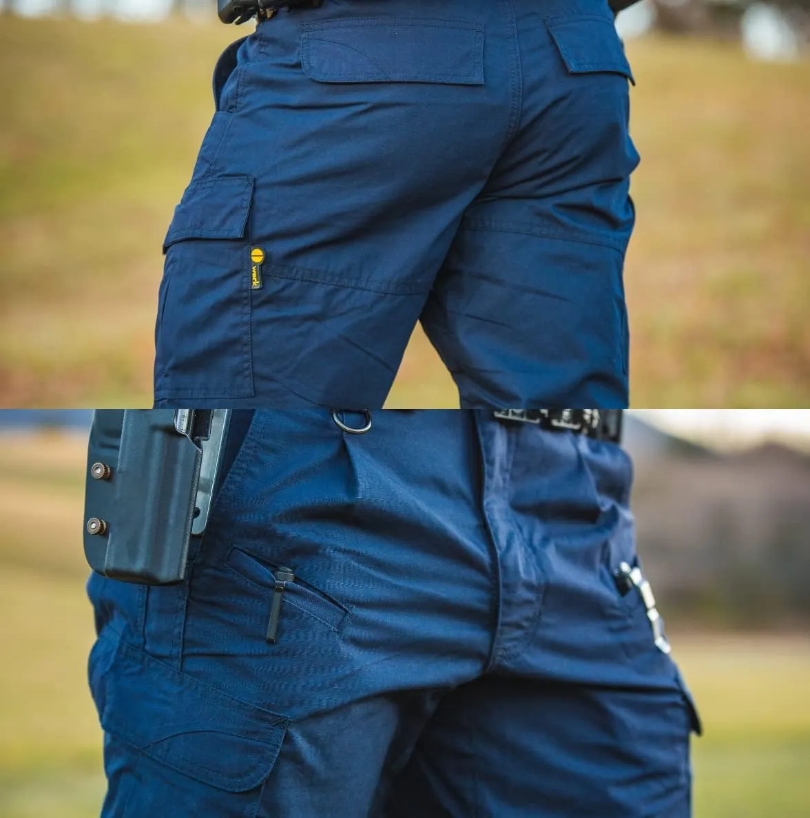 WHITEDUCK Men's Tactical Pants Ripstop Stretch Water Resistant with 13 Pockets Cargo Work Pants- Military Hiking Outdoor